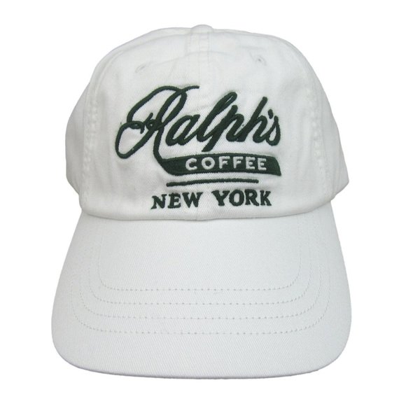 Polo Ralph Lauren Ralph's Coffee New York NYC Baseball Hat Cap White NEW